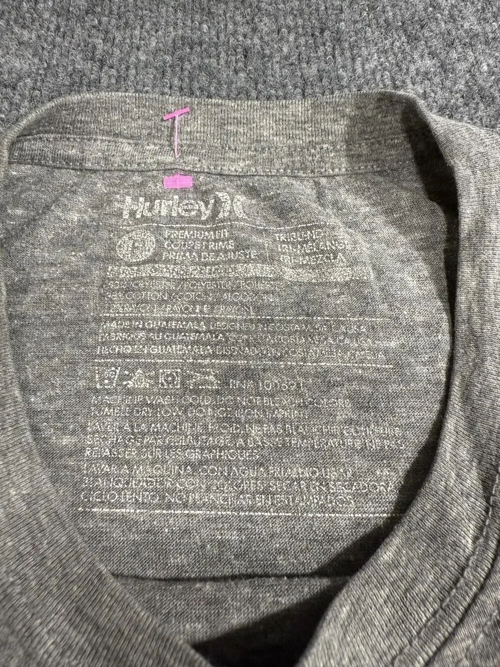 Hurley Shirt Mens Medium Gray EST 99 Logo Graphic T-Shirt Tee Surf Casual Top